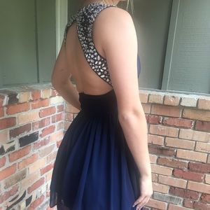 Short Navy Blue Formal Dress